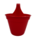 A red plastic railing hook flower pot.